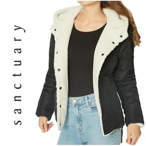 NWT SANCTUARY Reversible Sherpa Puffer Jacket Coat